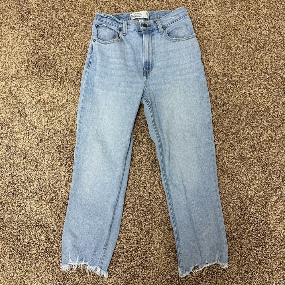 Abercrombie & Fitch curve love ankle straight ultra high rise jeans